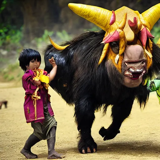 Image similar to Rajang stealing a child,