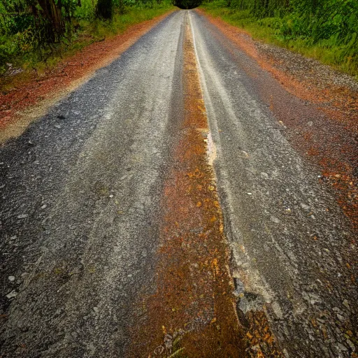 Image similar to topdown fotage of an old abandoned road