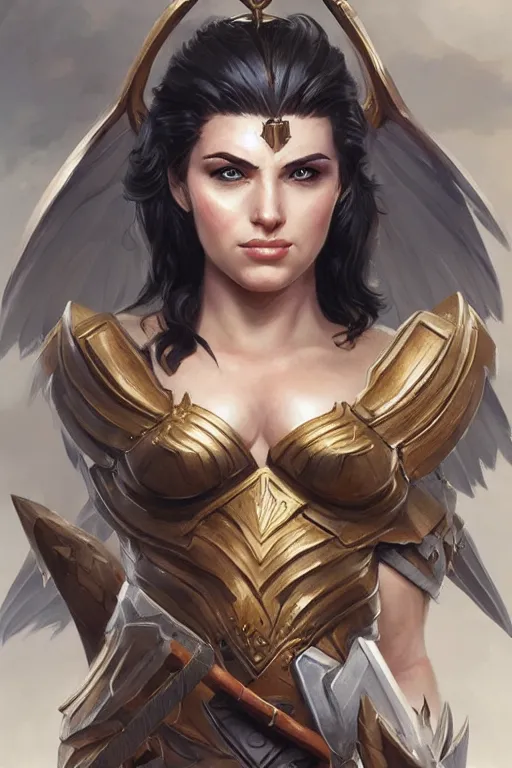 Image similar to amazon valkyrie athena, d & d, fantasy, portrait, highly detailed, headshot, digital painting, trending on artstation, concept art, sharp focus, illustration, art by artgerm and greg rutkowski and magali villeneuve