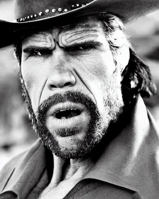 Image similar to film still close up shot of ron perlman in the movie a fistful of dollars. photographic, photography