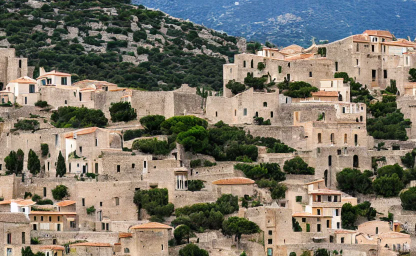 Image similar to ancient corsican city on white cliff