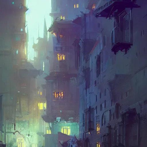 Image similar to Waterdeep City, by Ismail Inceoglu, detailed city, city of splendors, detailed, digital art, dusk, fantasy art