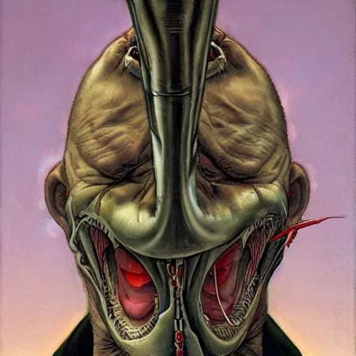 Image similar to man with a zipper as a mouth by gerald brom