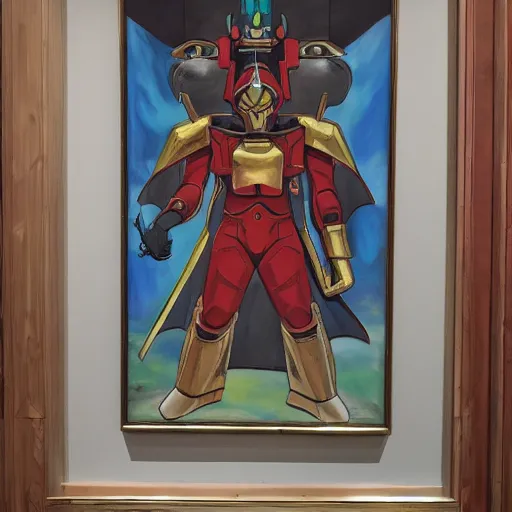 Prompt: char aznable at art gallary looking at a oil painting of garma zabi, detailed,fantasy