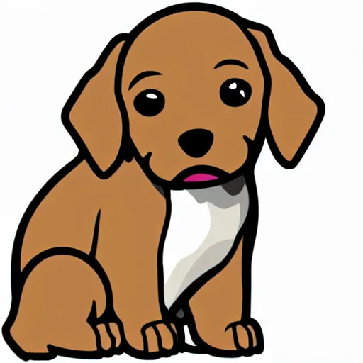 Prompt: cute puppy as an svg sticker, 2 d, flat, vector art