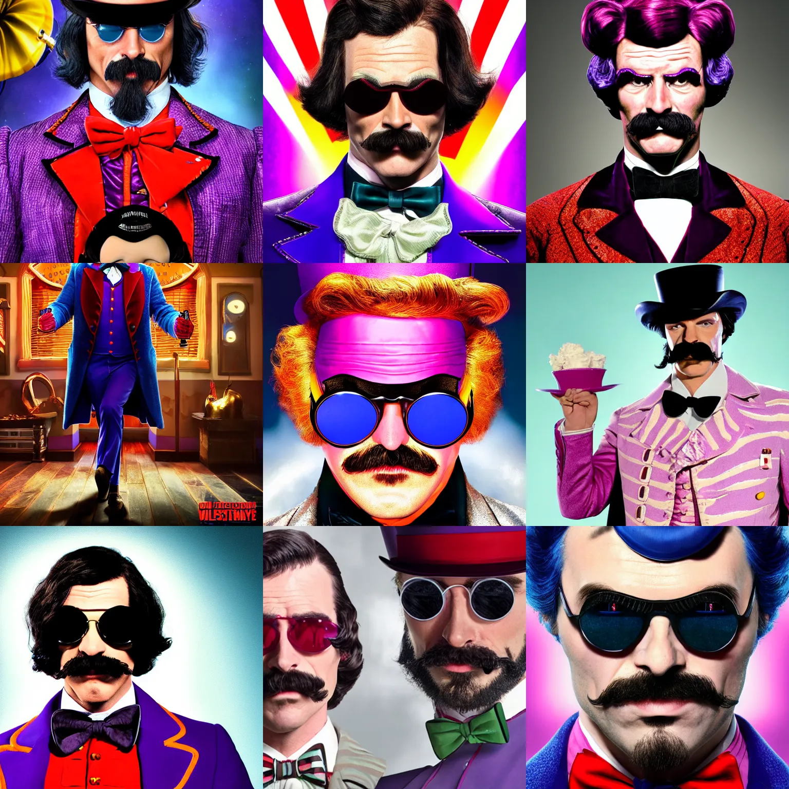 Prompt: Dr Disrespect as Willy Wonka, detailed, portrait photograph, 8k hdr movie still, dynamic lighting