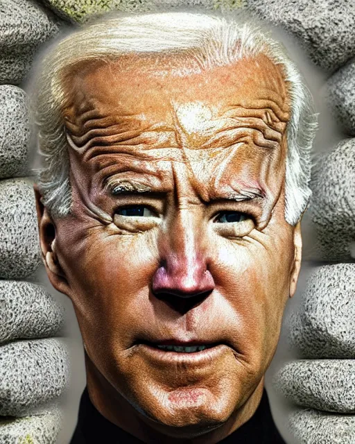 Image similar to joe biden made of stones