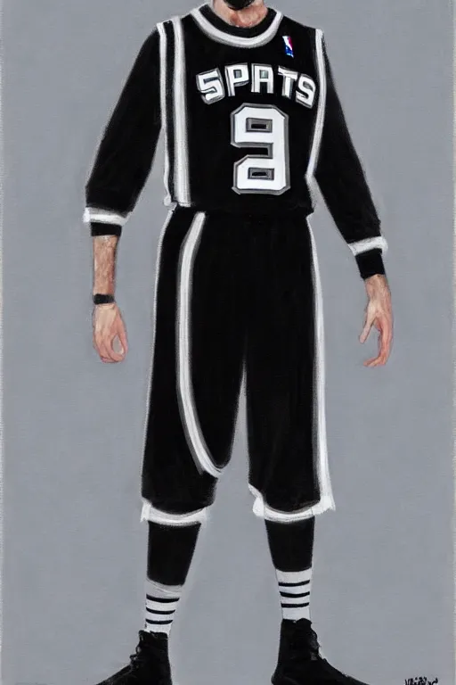 Image similar to full body portrait of the dictator of the san antonio spurs, 1 8 8 9, in full military garb, silver, black, white, greg popovich, oil on canvas by william sidney mount, trending on artstation