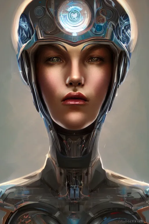 Prompt: portrait of a space cyborg, 3d, third person, lasers, cosmic background, fantasy, intricate, elegant, highly detailed, lifelike, photorealistic, digital painting, artstation, illustration, concept art, sharp focus, art in the style of art nouveau