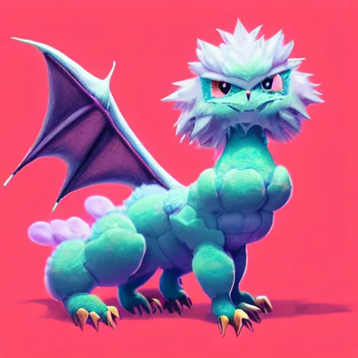 Prompt: a cute fluffy dragon pokemon:: by guillermo del toro and Martine Johanna and Simon Stålenhag and Chie Yoshii frank Lloyd Wright:: dynamic, particulate, pastel colors, intricate, elegant, highly detailed, centered, artstation, smooth, sharp focus, octane render, 3d