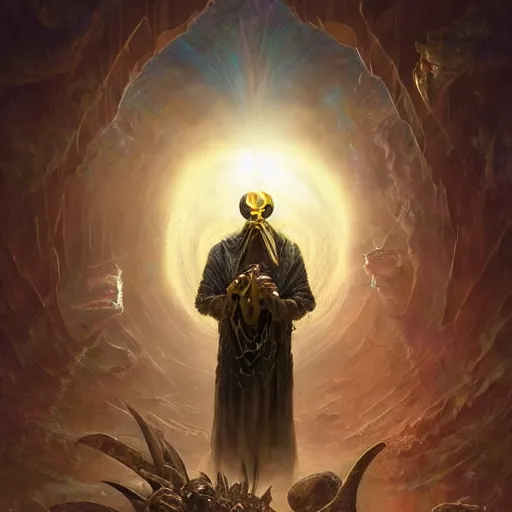 Image similar to masked nomad male wearing a cloak and holding a holographic planet projection in his hand, detailed, sci - fi, digital painting, artstation, sharp focus, illustration, ominous, artgerm, tomasz alen kopera, peter mohrbacher, donato giancola, joseph christian leyendecker, wlop, frank frazetta