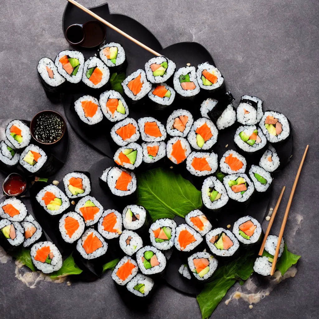 Image similar to sushi rolls, award winning food photography