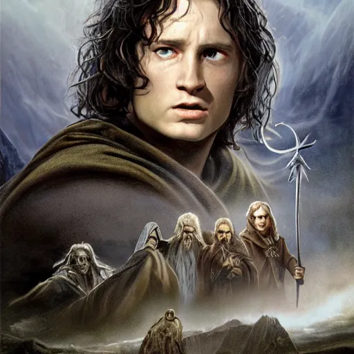 Prompt: a beautiful matte painting of a character from lord of the rings, by steve argyle and mark arian