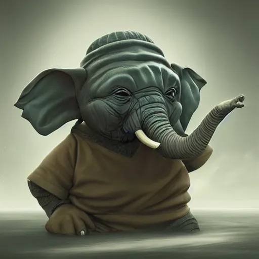 Image similar to elephant yoda playin socker, stunning digital art, high detail, in the style of artgerm, artstation, cgsociety, dramatic lighting, pixar 3d 8k