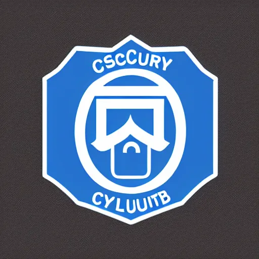 Prompt: blue cybersecurity club logo