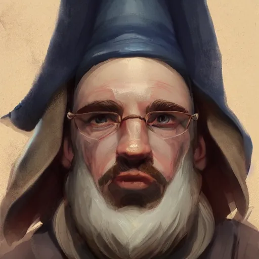 Prompt: Portrait of a gnome called Eldon, who is a young wizard that studied at the School of Abjuration, art by argerm and greg rutkowski, trending on artstation.
