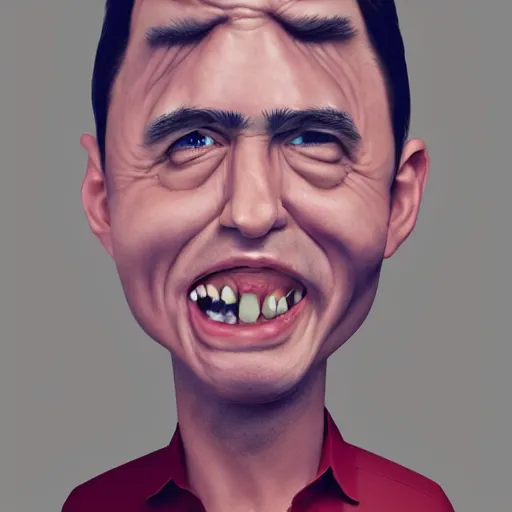 Prompt: person with surprised, elongated!!!!! eyes and an elongated neck!!!!!, caricature!!!, illustrated by tom richmond, trending on artstation, artstation caricature, 4 k, 8 k