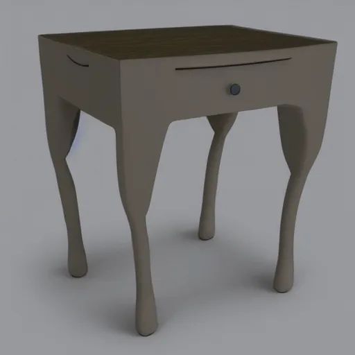 Prompt: bedside table in the style of frog, concept art