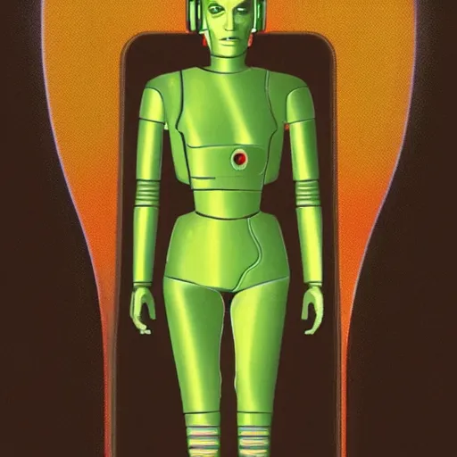 Prompt: portrait of female android, from a star trek movie