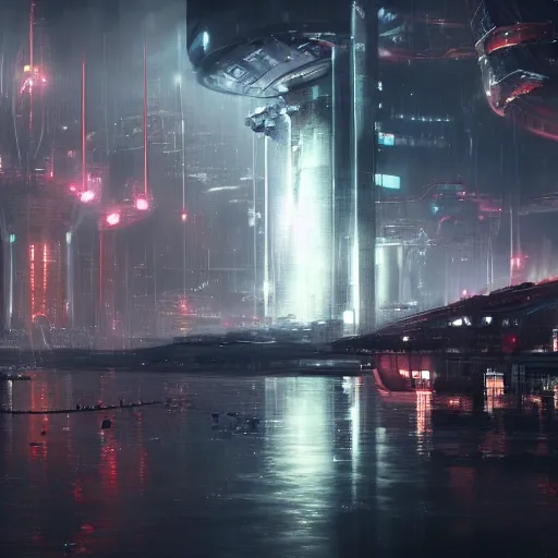 Prompt: an aquatic city with new energy system, scifi art by Jan Urschel and Greg Rutkowski, 4k