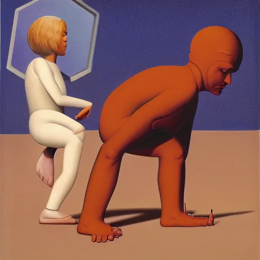 Image similar to Liminal space in outer space by George Tooker