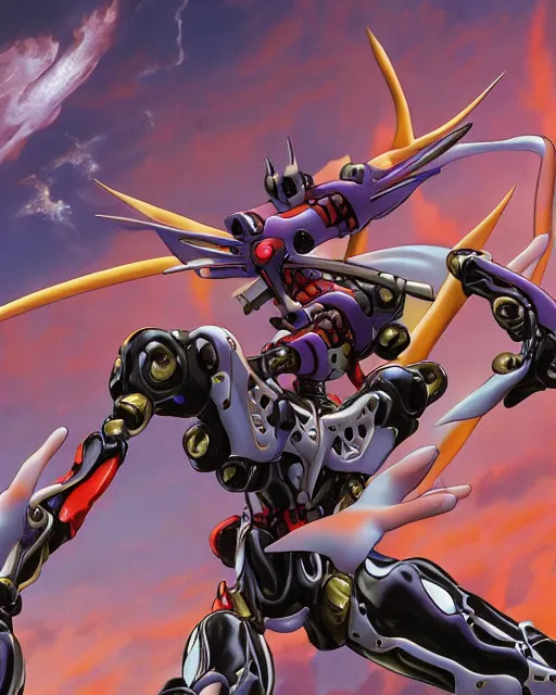 Image similar to evangelion by masamune shirow, biomechanical, 4 k, hyper detailed