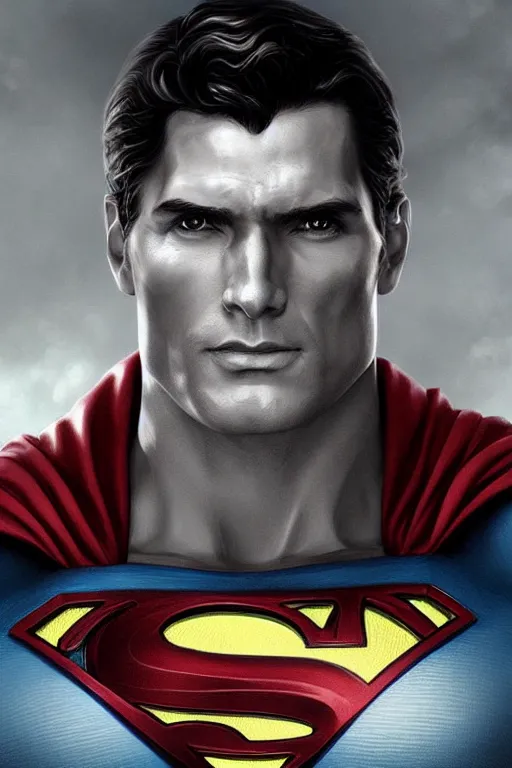 Prompt: beautiful digital painting of superman gray background with high detail 8 k stunning detail photo by artgerm greg rutkowski and alphons