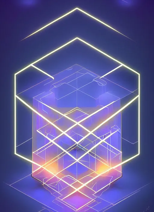 Prompt: symmetry!! product render abstract mysterious cube floating, glowing lights!! intricate elegant, highly detailed, digital painting, artstation, concept art, smooth, sharp focus, illustration, art by artgerm