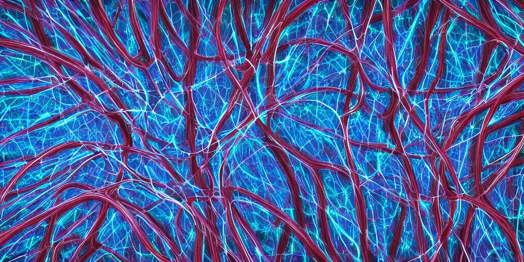 Image similar to abstract image of neurons, digital art