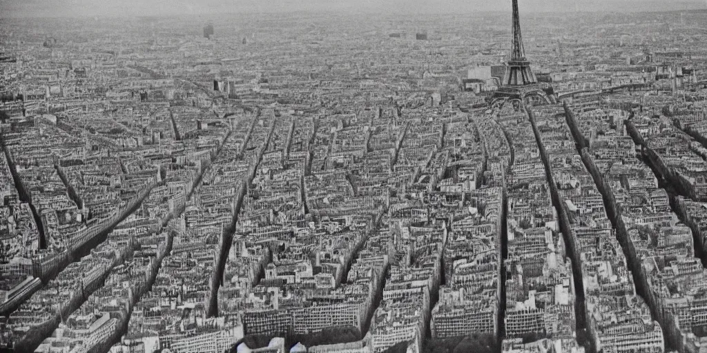 Image similar to a crowd of 6 0, 0 0 0 protesting around the eiffel tower, bird's eye view, polaroid, 6 0's, hyperrealism, no blur, 4 k resolution, ultra detailed