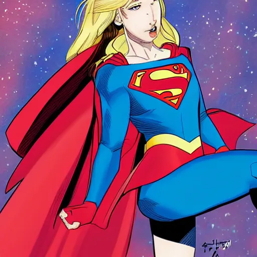 Image similar to supergirl comic art by Akihito Tsukushi