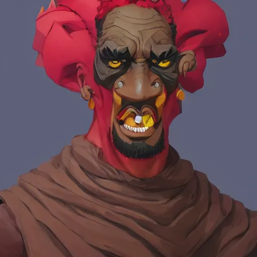 Image similar to afropunk villain character portrait design by Jesper Ejsing, trending on Artstation,