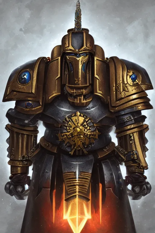 Image similar to armor portrait heros warhammer 4 0 k horus heresy fanart - the primarchs emperor by johannes helgeson animated with vfx concept artist & illustrator global illumination ray tracing hdr fanart arstation zbrush central hardmesh 8 k octane renderer comics stylized