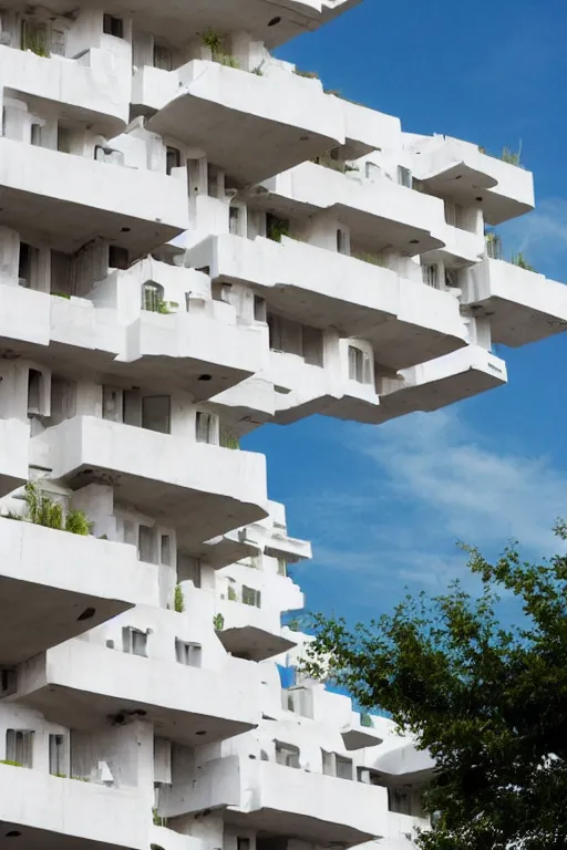 Image similar to habitat 6 7, white lego terraced architecture hotel in the dessert, many plants and infinite pool