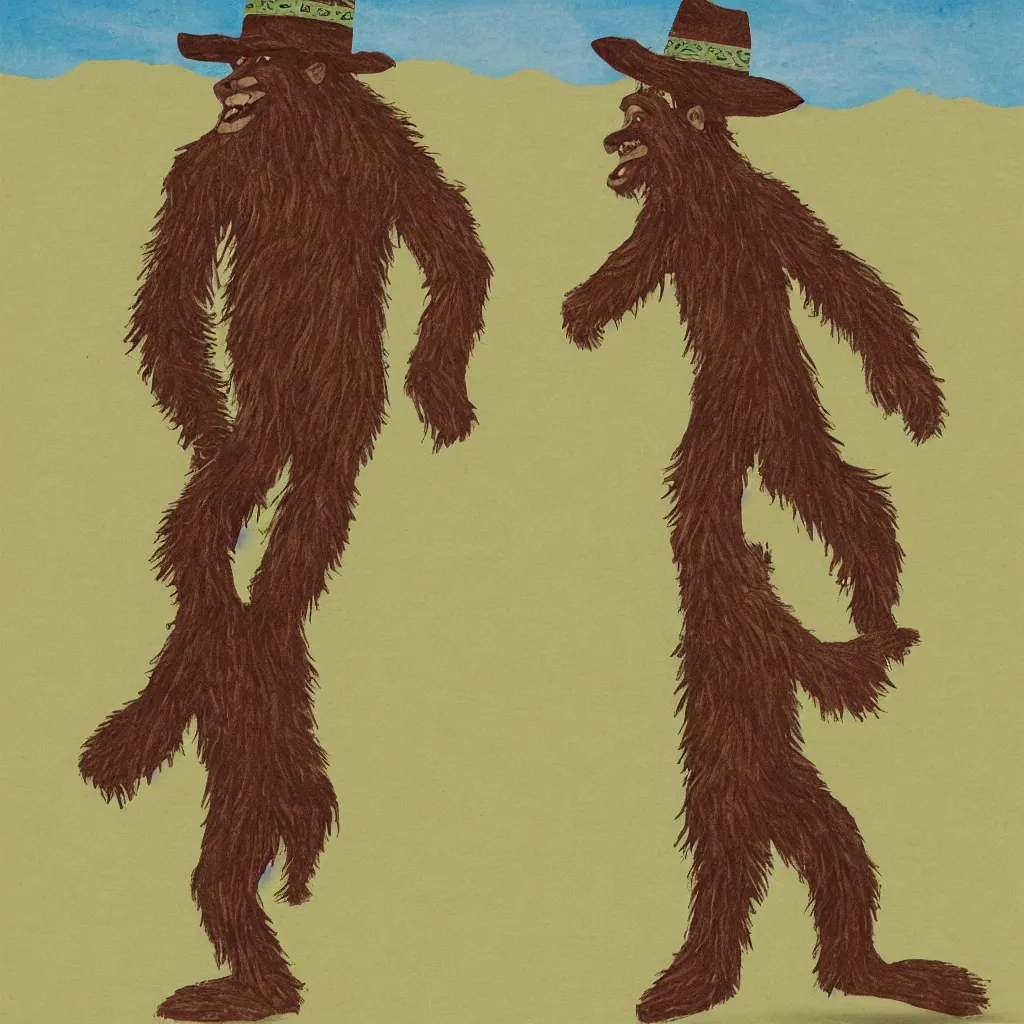 Image similar to bigfoot in a sombrero dancing