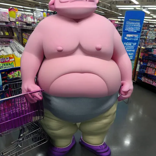 Image similar to obese krang in walmart