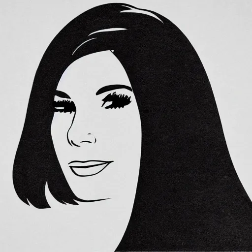 Image similar to 1960s minimalist illustration of Sandra Bullock