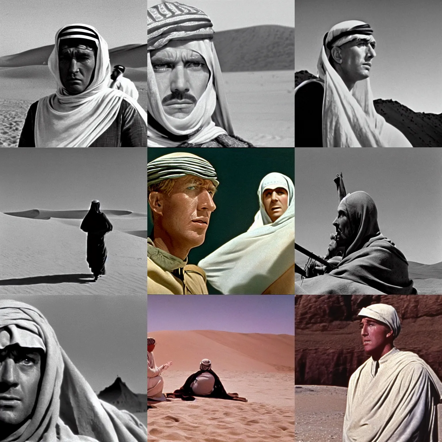 Prompt: a film still from lawrence of arabia ( 1 9 6 2 )