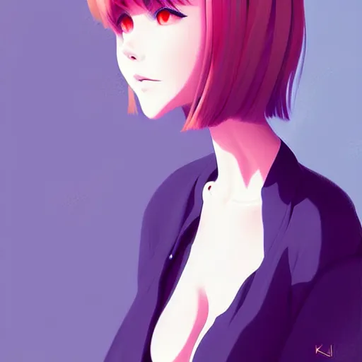 Image similar to elegant girl in urban outfit, cute fine face, digital painting, fan art, anime, pixiv, by Ilya Kuvshinov, by Studio Ghibli