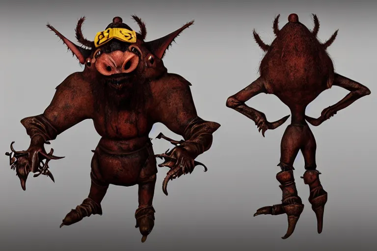 Prompt: cockroach character, securityguard, in the style of warhammer fantasy : : head torso legs : : horton hears a who : : artstation