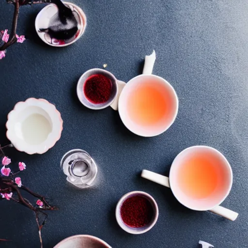 Image similar to photo of sakura tea, beautiful, recipe, cinematic,