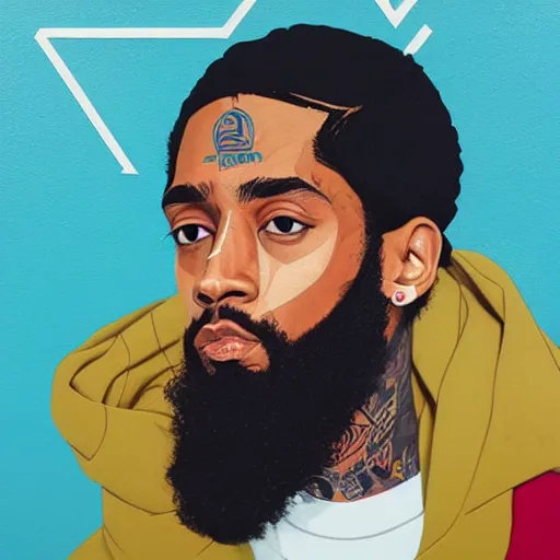 Image similar to Nipsey Hussle profile picture by Sachin Teng, asymmetrical, Organic Painting , Matte Painting, geometric shapes, hard edges, graffiti, street art:2 by Sachin Teng:4