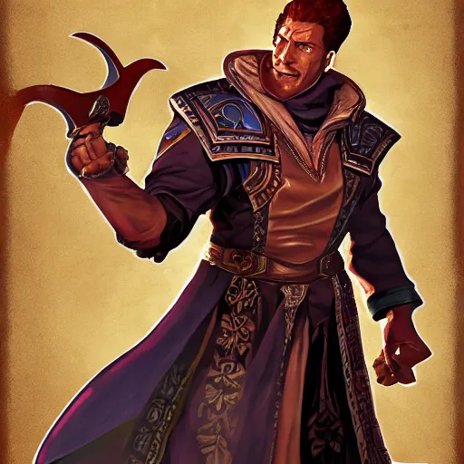 Prompt: Burl Gage, Antimage, iconic character illustration by Wayne Reynolds for Paizo Pathfinder RPG
