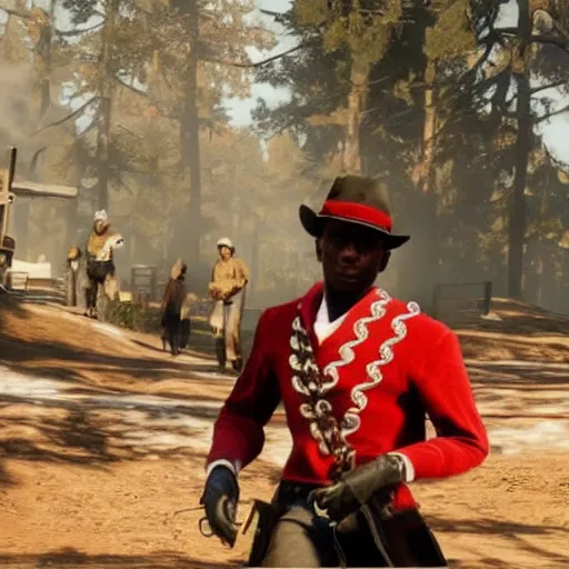 Image similar to soulja boy in red dead redemption 2