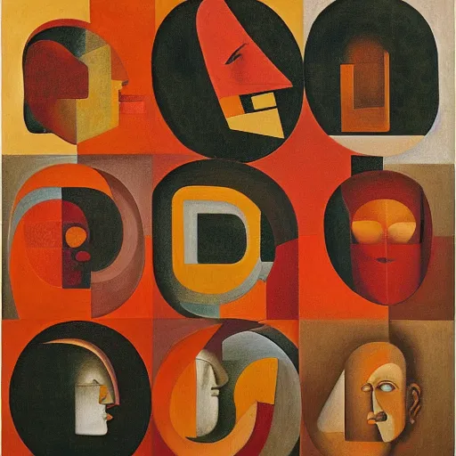 Image similar to technological portrait by leonetto cappiello and wojciech siudmak and ernst fuchs, anni albers, oil on canvas