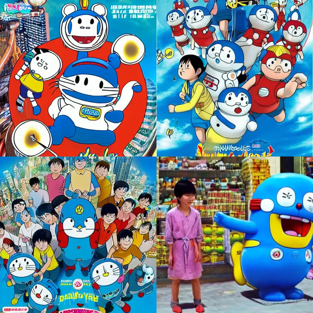 Prompt: future city doraemon stand by me 2