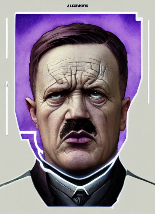 Prompt: a still of Hitler dressing up as Thanos in Avengers Endgame, purple Hitler face, coherent symmetry, realistic, sigma male, accurately portrayed, portrait art by alphonse mucha and greg rutkowski, highly detailed, digital painting, concept art, illustration, dim lighting with twilight rays of sunlight, trending on artstation, very detailed, smooth, sharp focus, octane render, close up