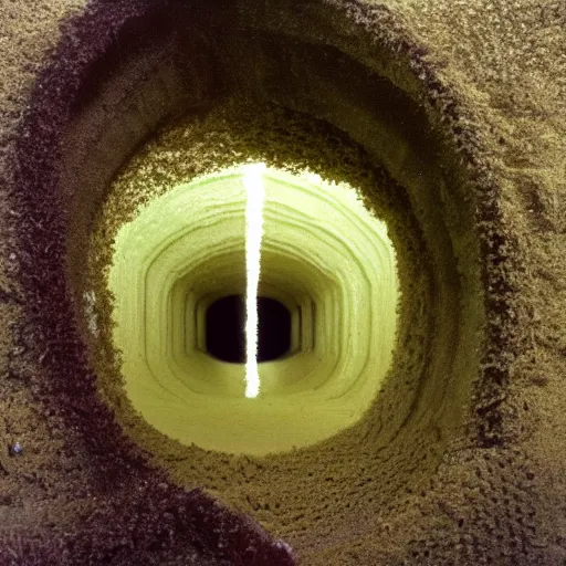 Prompt: nostalgic hyper liminal photo, sponge with many pathways inside each hole, tunnels lead to memories, photo, mysterious, surrealist depiction of a normal sponge, trending, m. c. esher