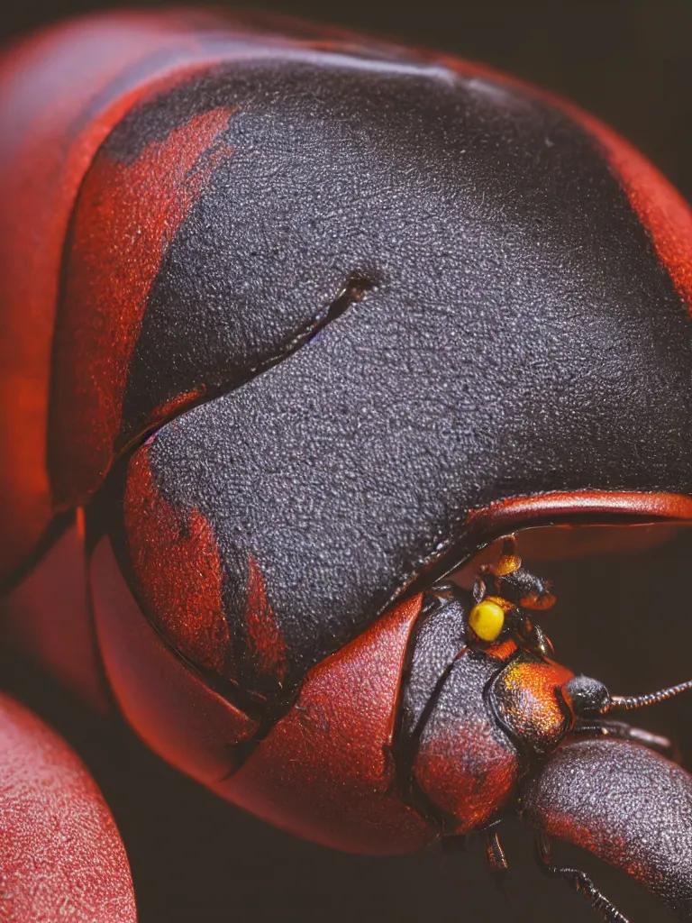 Prompt: complementary color scheme. close - up shot of a beautiful beetle. insect eyes. studio photography high quality highly detailed award winning photograph by national geographic. soft volumetric light, smooth gradient. motorcycle