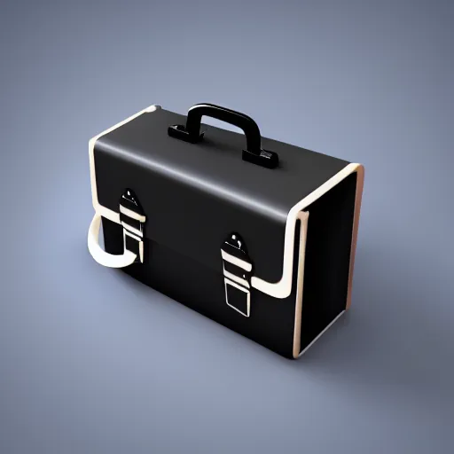 Prompt: briefcase icon in black on a white background, 3d, professional, asset design